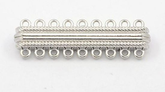 Picture of Magnetic Clasp Slide Lock 48mm 9-strand Silver x1