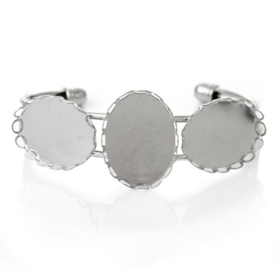 Picture of Bracelet Cuff Setting Oval 25x18mm (3) Silver Tone x1