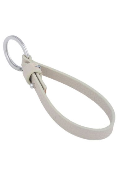 Picture of Key ring 28mm Faux Leather 10mm Beige x1