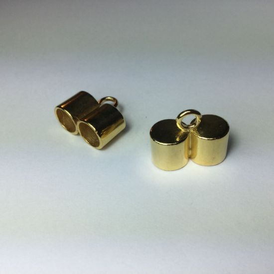 Picture of End Cap Double w/ Loop Ø8mm Gold Plate x1