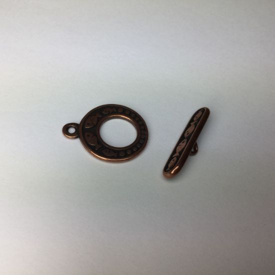Picture of Clasp Toggle 17.5mm go-go with fish design Antiqued Copper x1