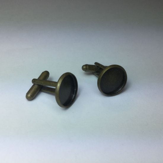 Picture of Cuff Link 14mm setting Antiqued Bronze x2