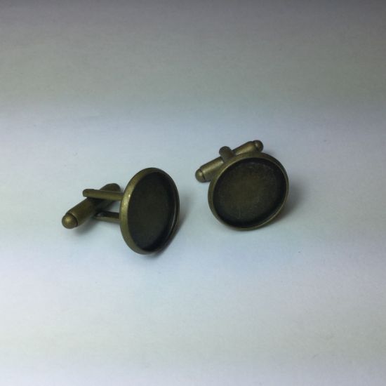 Picture of Cuff Link 16mm setting Antiqued Bronze x2