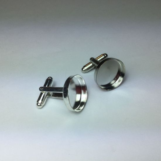 Picture of Cuff Link 16mm setting  Silver Tone x2