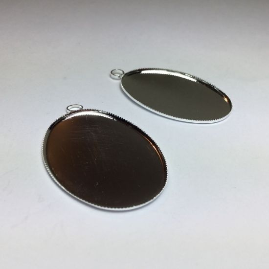 Picture of Pendant oval 40x30mm Silver Tone x5