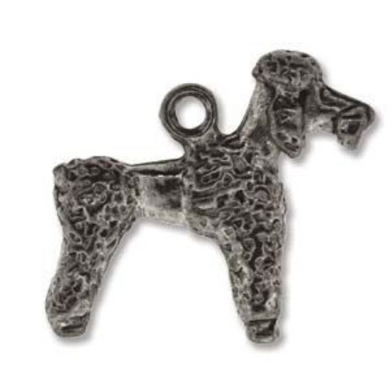 Picture of Pendant Poodle Dog 22x19mm Antique Silver x1