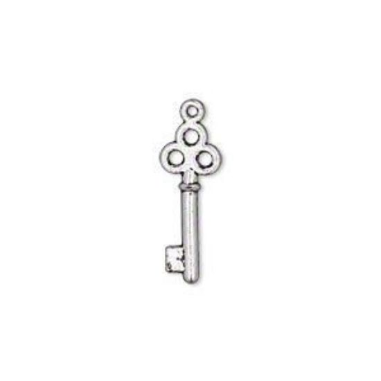 Picture of Charm Key  18x7mm Antiqued Silver x4