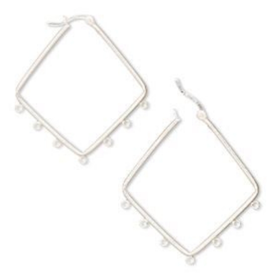 Picture of 925 Silver Hoop 37mm diamond w/ 7 closed loops x2
