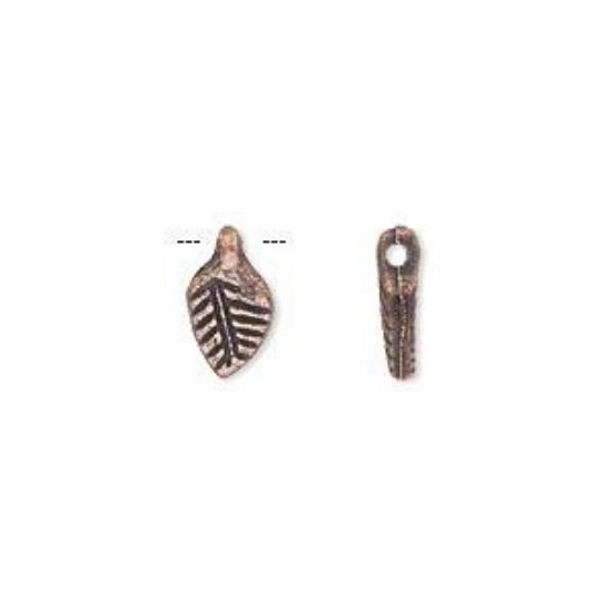 Picture of Charm Leaf 11x6mm Antique Copper Plated x10