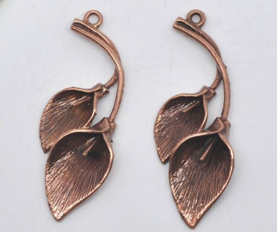 Picture of Pendant Calla Lily 39x13mm Antique Copper x1