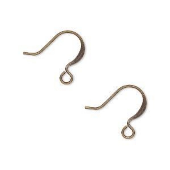 Picture of Ear wire Fishhook  15mm Antique Gold Plate with open loop x20