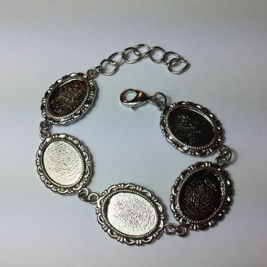 Picture of Bracelet Settings Oval 18x13mm (5) Silver Tone x1