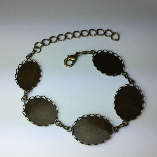 Picture of Bracelet Settings Oval 25x18mm (5) Antiqued Bronze x1