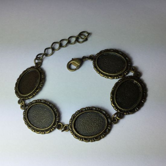 Picture of Bracelet Settings Oval 18x13mm (5) Antiqued Bronze x1