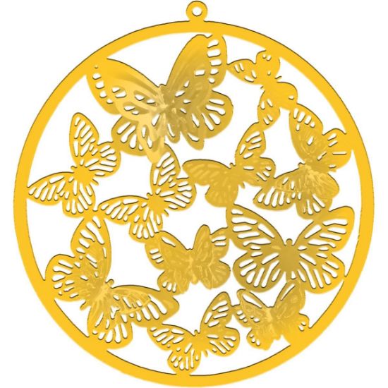Picture of Filigree 3D Butterfly 55mm Yellow x1