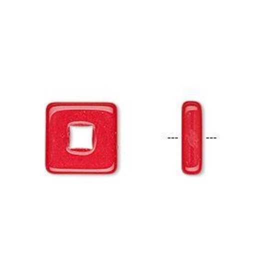 Picture of Preciosa Square 12mm Opaque Red x10