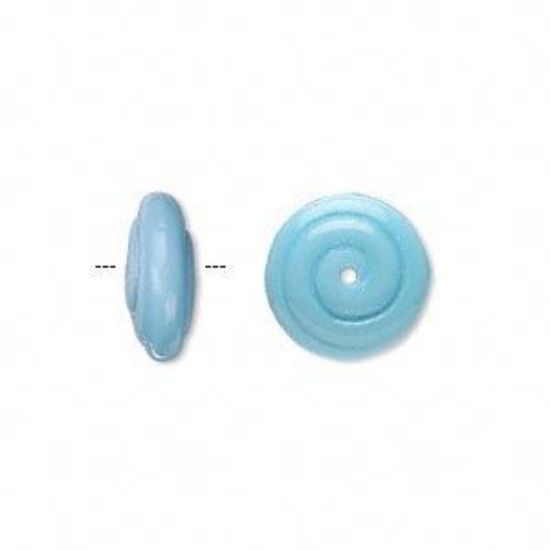 Picture of Spiral Bead 13.5x5.5mm Opaque Turquoise Blue x10
