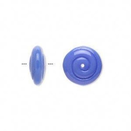 Picture of Kraal, Preciosa, Tsjechisch geperst glas, opaque lichtblauw, 13.5x5.5mm spiraal. Verkocht per 10.