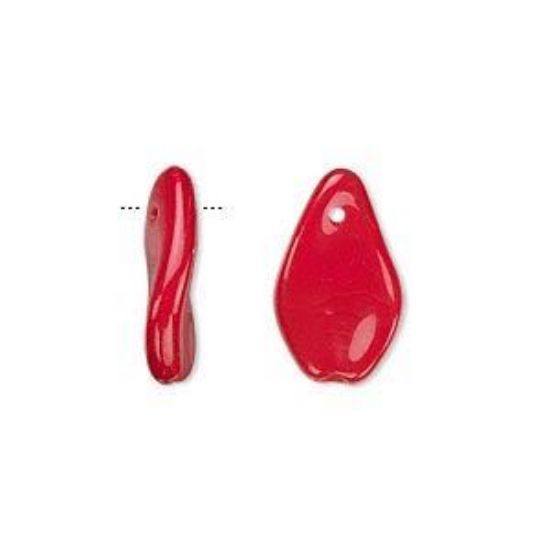 Picture of Twisted Drop 17mm Opaque Red x10