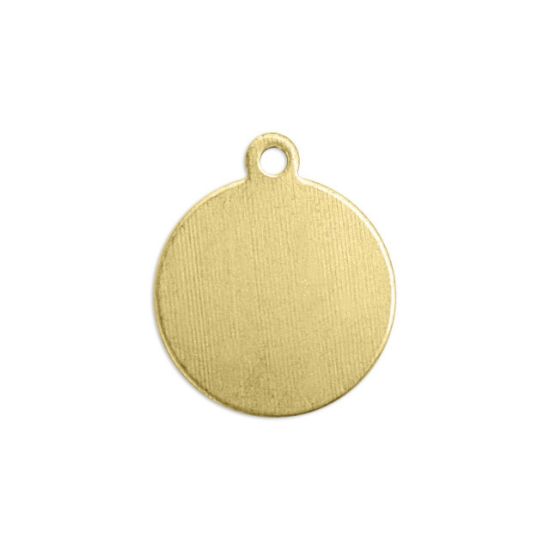 Picture of  ImpressArt Stamping blank Round tag w/ring 16mm Brass x5