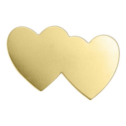 Bild von ImpressArt Stamping blank  double heart 1 7/16 inch brass x1