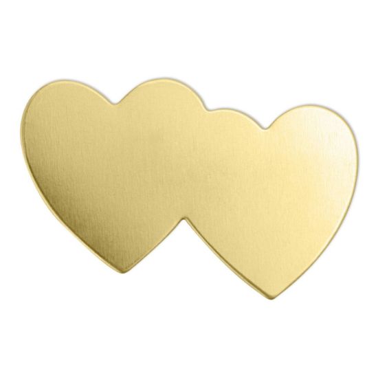 Picture of ImpressArt Stamping blank  double heart 1 7/16 inch brass x1