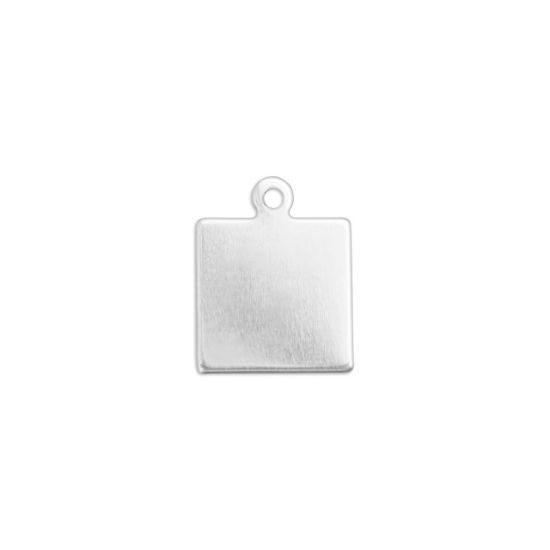 Picture of Stamping blank Square tag w/ ring 10mm Aluminum x10 