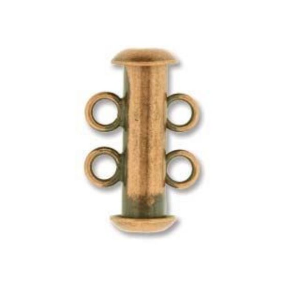 Picture of Clasp Slide Lock 16mm 2-strand Antiqued Copper x1