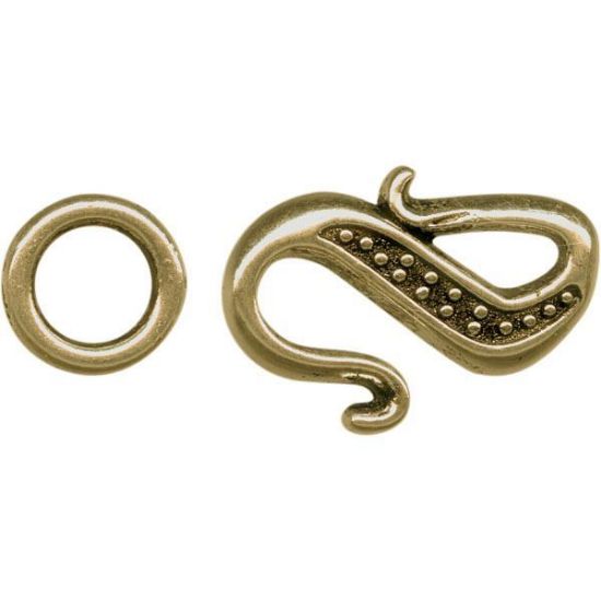 Picture of Clasp Hook 12x17mm ring 8mm with dots Bronze x5