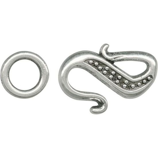 Picture of Clasp Hook 12x17mm ring 8mm with dots Silver Tone x5