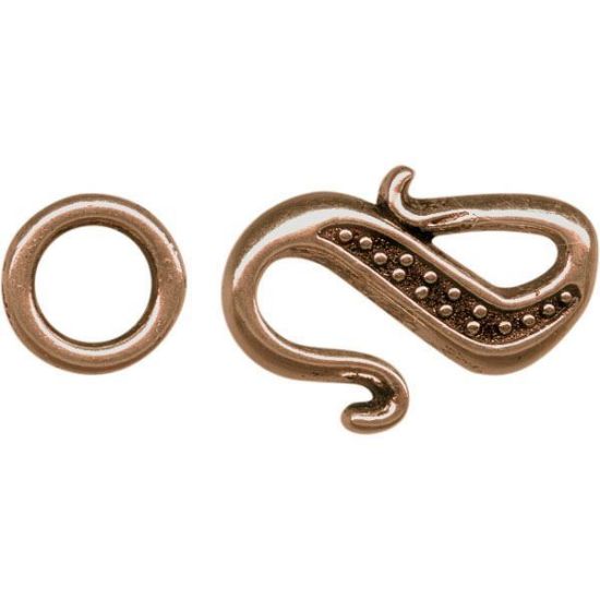 Picture of Clasp Hook 12x17mm ring 8mm with dots Copper x5