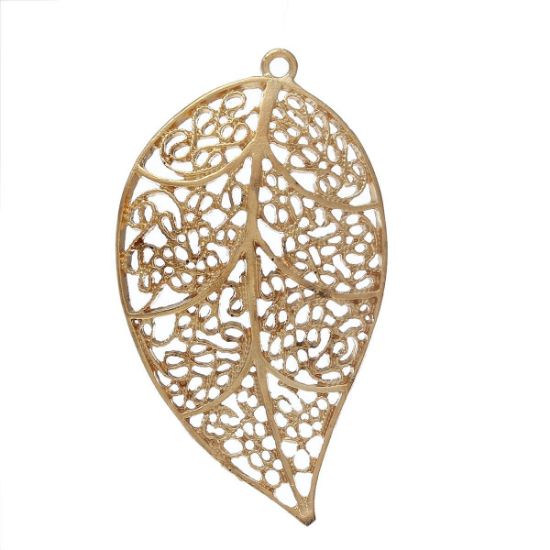 Picture of Filigree Leaf 54x33mm Gold plated x1