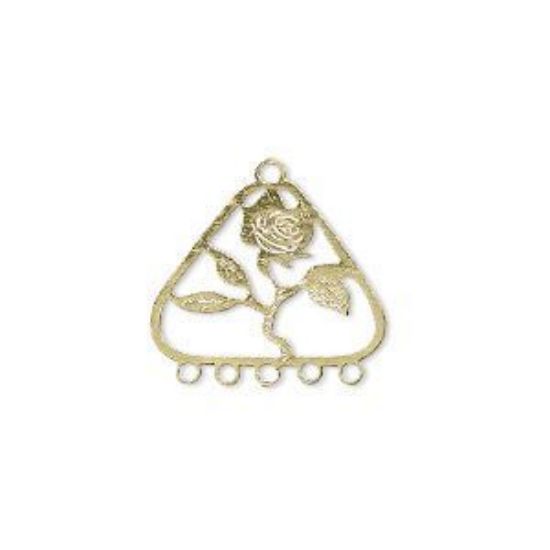 Picture of Filigree Triangle Flower 18mm w/ 5 loops Gold Tone x1