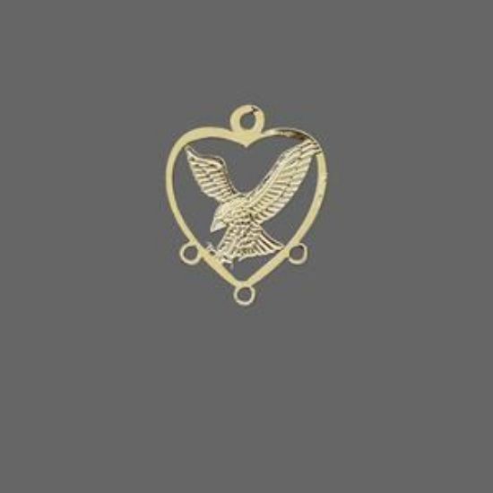 Picture of Filigree Heart Eagle 21x17mm w/ 3 loops Gold Tone x1