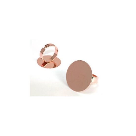 Picture of Premium Ring flat pad 24mm round Rose Gold Plated x1