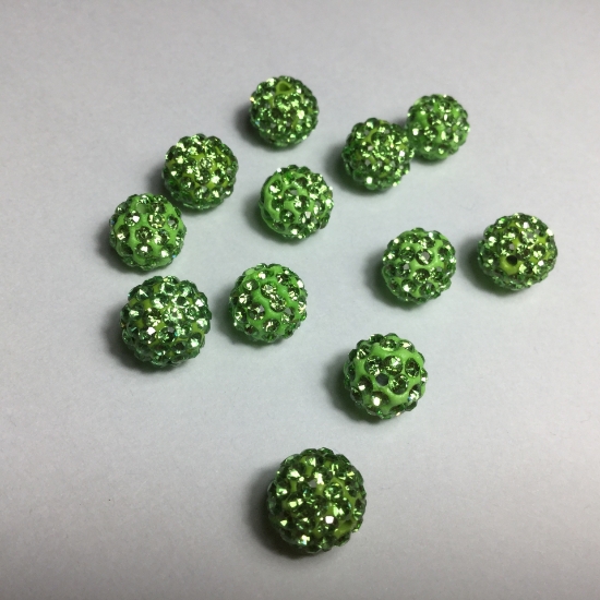 Picture of Pavé bead 10mm round Peridot x1
