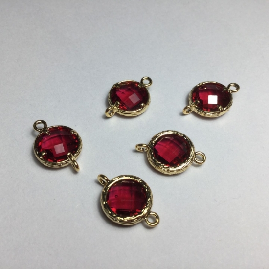 Picture of Connector glass 18x12mm Red x1