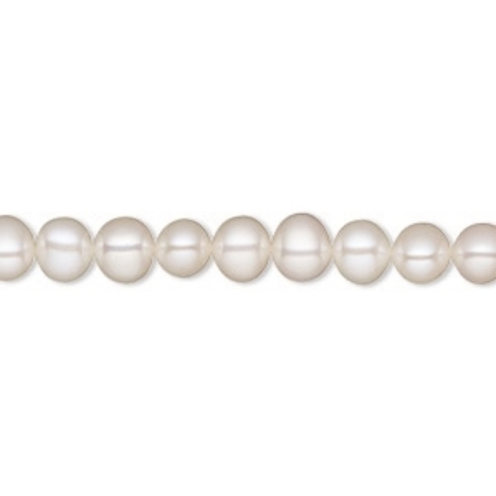 Picture of Premium Pearl Freshwater White Lotus™  5-5.5mm semi-round White x40cm