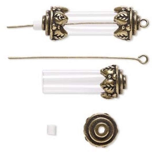 Picture of Focal, acrylic and antique 34x12mm with 25x8mm round tube and removable ends 50mm eyepin.