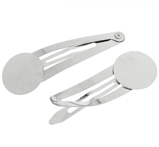 Picture of Clic-clac 60mm  Flat Pad 20mm Silver Tone x5
