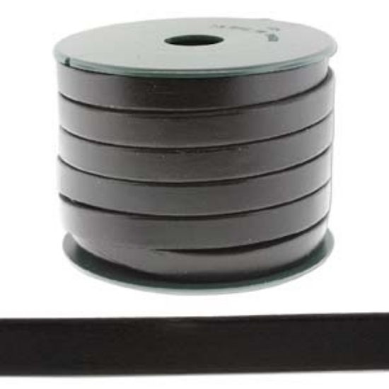 Picture of Licorice Flat Leather 10x2mm Black x10cm