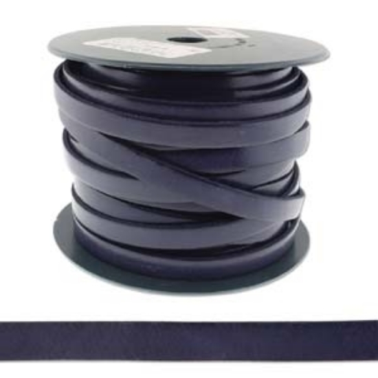 Picture of Licorice Flat Leather 10x1.5 mm Navy Blue x10cm