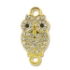 Picture of Charm Owl w/ crystals and 2 rings 20x10mm Gold Plate x1