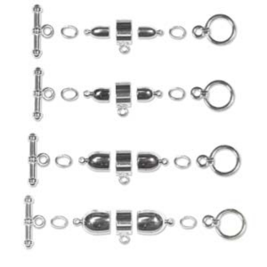 Picture of Kumihimo Finding 3-4-6-8mm Set Silver Plated