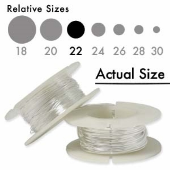 Picture of 925 Silver Wire half-hard round 22 gauge x10cm