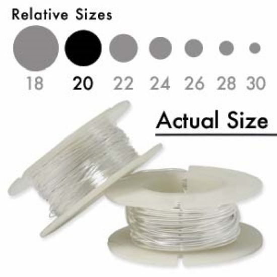 Picture of 925 Silver Wire half-hard round 20 gauge (0,81mm) x10cm