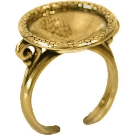 Picture of B & B Benbassat Ring adjustable Setting 16mm rivoli Antiqued Brass x1