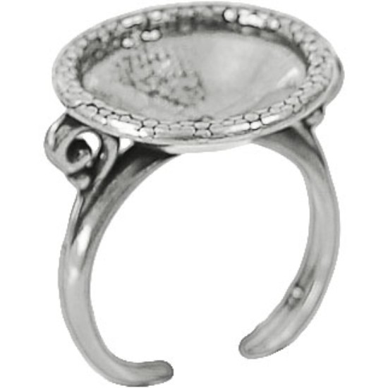 Image de B & B Benbassat Premium Ring adjustable Setting 16mm rivoli Silver Plated x1