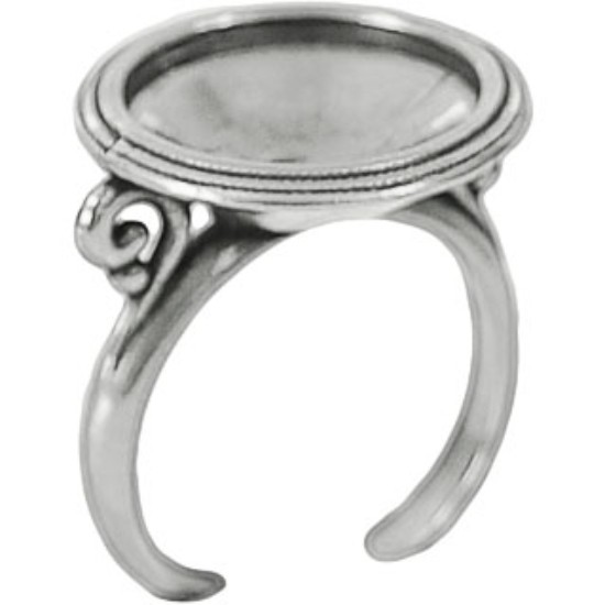 Image de B & B Benbassat Premium Ring adjustable Setting 16mm rivoli Silver Plated x1