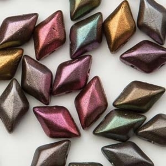 Picture of GemDuo 2-hole 5x8mm Violet Rainbow x10g